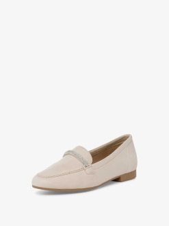 Tamaris Babouche En Cuir - Beige | Chaussures Basses Et Pantoufles