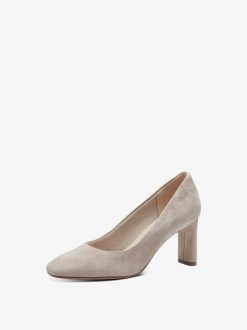 Tamaris Escarpins En Cuir - Beige | Pompes