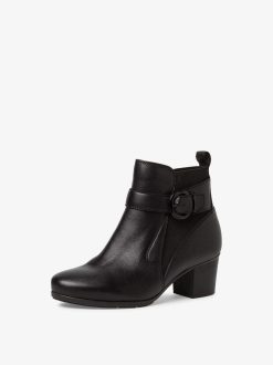 Tamaris Bottine En Cuir - Noir | Bottines