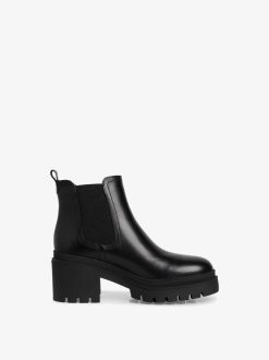 Tamaris Bottine Chelsea En Cuir - Noir | Bottines