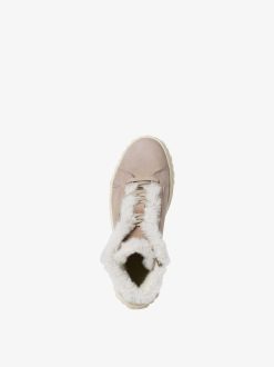 Tamaris Bottine En Cuir - Doublure Chaude Beige | Bottines