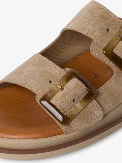 Tamaris Mule En Cuir - Beige | Mules