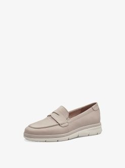 Tamaris Babouche En Cuir - Beige | Chaussures Basses Et Pantoufles