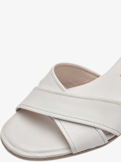 Tamaris Sandale A Talon En Cuir - Blanc | Des Sandales