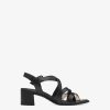 Tamaris Sandale A Talon En Cuir - Noir | Des Sandales