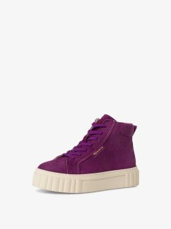 Tamaris Bottine En Cuir - Violet | Bottines