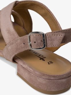 Tamaris Sandale En Cuir - Beige | Des Sandales