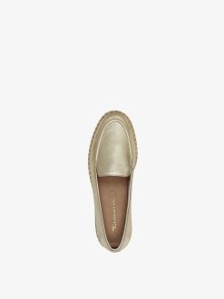 Tamaris Espadrill En Cuir - Or | Chaussures Basses Et Pantoufles