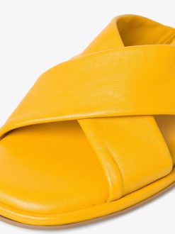 Tamaris Mule En Cuir - Jaune | Mules