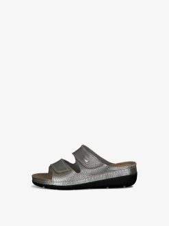 Tamaris Mule En Cuir - Argent | Mules