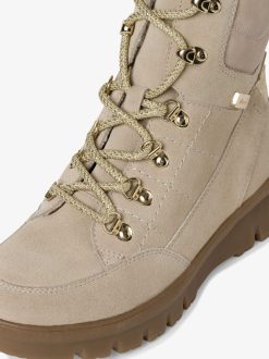 Tamaris Bottine En Cuir - Doublure Chaude Beige | Bottines