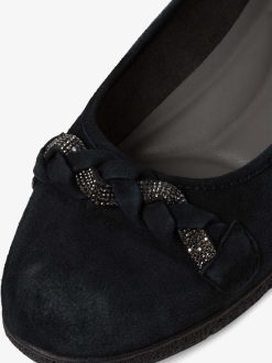 Tamaris Ballerine En Cuir - Bleu | Ballerines