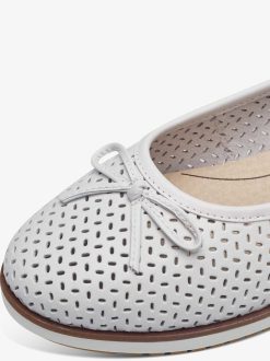 Tamaris Ballerine En Cuir - Blanc | Ballerines