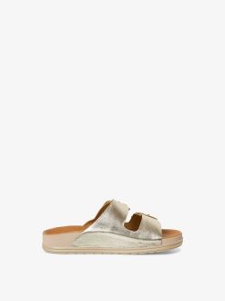 Tamaris Mule En Cuir - Or | Mules