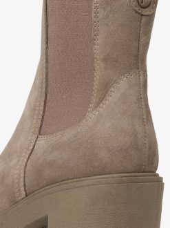 Tamaris Bottine Chelsea En Cuir - Marron | Bottines