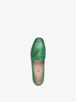 Tamaris Babouche En Cuir - Vert | Chaussures Basses Et Pantoufles