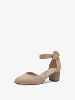 Tamaris Escarpins En Cuir - Beige | Pompes