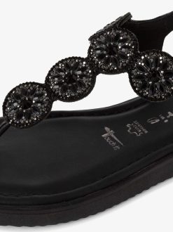 Tamaris Sandale En Cuir - Noir | Des Sandales