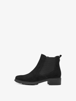 Tamaris Bottine Chelsea En Cuir - Noir | Bottines