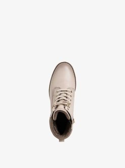 Tamaris Bottine En Cuir - Beige | Bottines