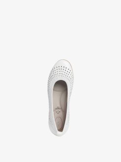 Tamaris Ballerine En Cuir - Blanc | Ballerines