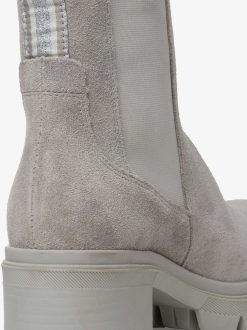 Tamaris Bottine Chelsea En Cuir - Gris | Bottines