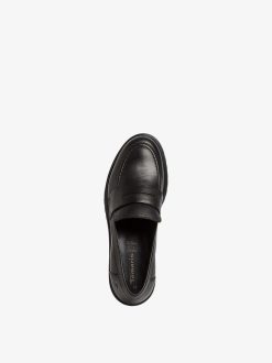 Tamaris Babouche En Cuir - Noir | Chaussures Basses Et Pantoufles