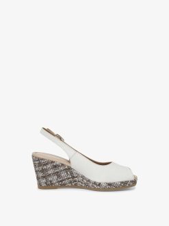 Tamaris Sandale A Talon En Cuir - Blanc | Des Sandales