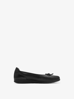 Tamaris Ballerine En Cuir - Noir | Ballerines