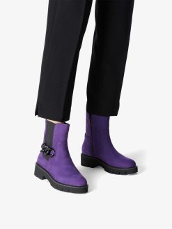 Tamaris Bottine Chelsea En Cuir - Violet | Bottines