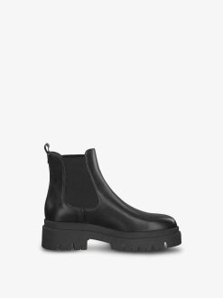 Tamaris Bottine Chelsea En Cuir - Noir | Bottines