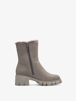 Tamaris Bottine En Cuir - Doublure Chaude Beige | Bottines