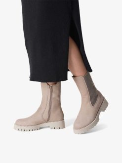 Tamaris Bottine En Cuir - Doublure Chaude Beige | Bottines