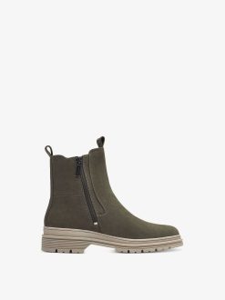 Tamaris Bottine Chelsea En Cuir - Vert | Bottines