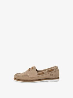 Tamaris Mocassin En Cuir - Beige | Chaussures Basses Et Pantoufles