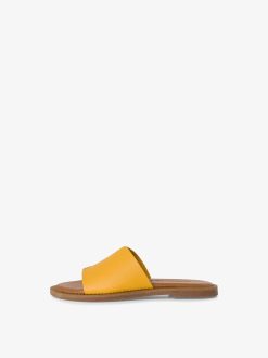 Tamaris Mule En Cuir - Jaune | Mules