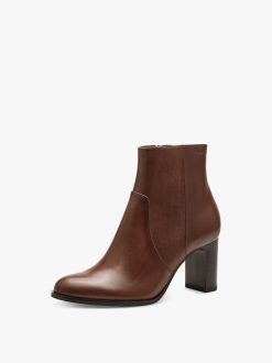 Tamaris Bottine En Cuir - Marron | Bottines