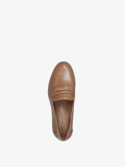 Tamaris Babouche En Cuir - Marron | Chaussures Basses Et Pantoufles