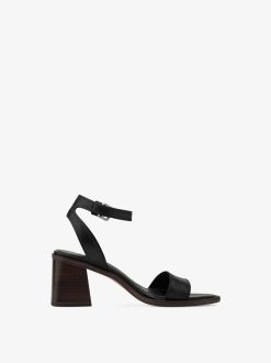 Tamaris Sandale A Talon En Cuir - Noir | Des Sandales