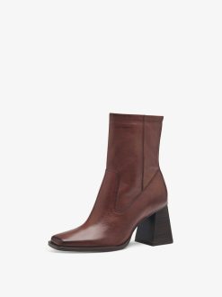 Tamaris Bottine En Cuir - Marron | Bottines