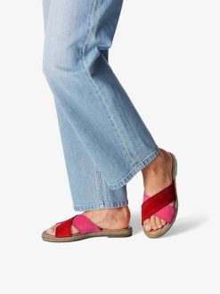 Tamaris Mule En Cuir - Rouge | Mules