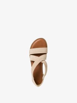 Tamaris Sandale En Cuir - Beige | Des Sandales