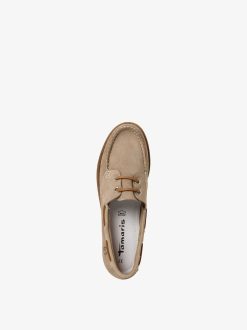 Tamaris Mocassin En Cuir - Beige | Chaussures Basses Et Pantoufles