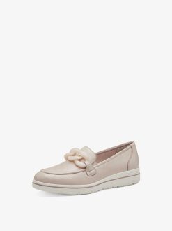 Tamaris Babouche En Cuir - Beige | Chaussures Basses Et Pantoufles