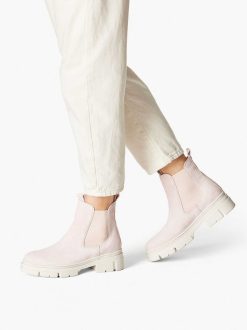 Tamaris Bottine Chelsea En Cuir - Rose | Bottines