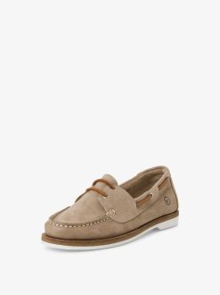 Tamaris Mocassin En Cuir - Beige | Chaussures Basses Et Pantoufles