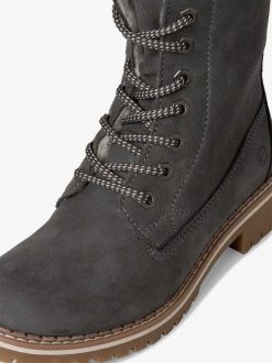 Tamaris Bottine En Cuir - Doublure Chaude Grise | Bottines