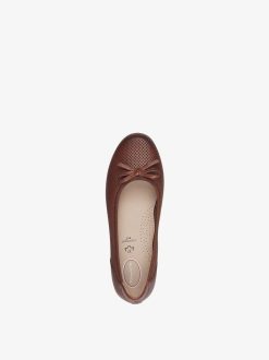 Tamaris Ballerine En Cuir - Marron | Ballerines