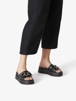 Tamaris Mule En Cuir - Noir | Mules