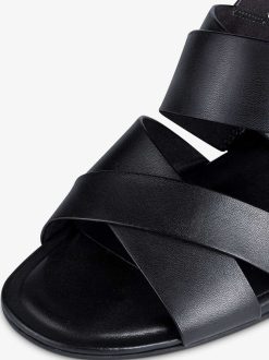 Tamaris Sandale A Talon En Cuir - Noir | Des Sandales